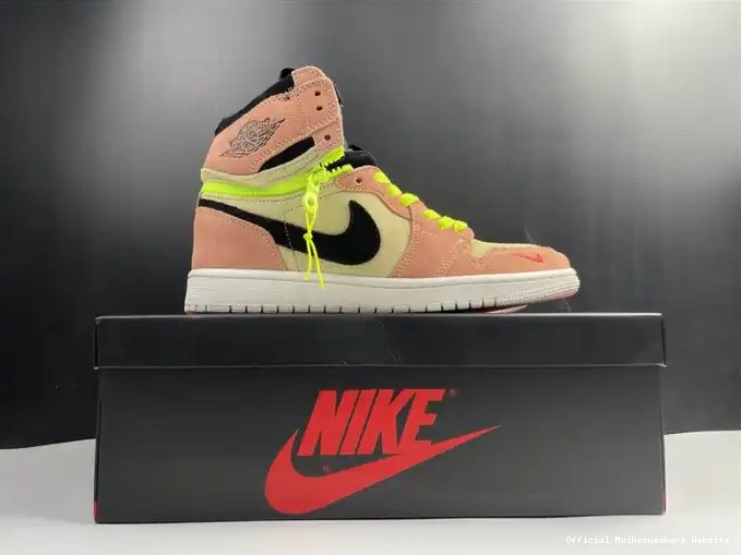 Official Maikesneakers High Air Peach Jordan 1 Switch CW6576-800 0524